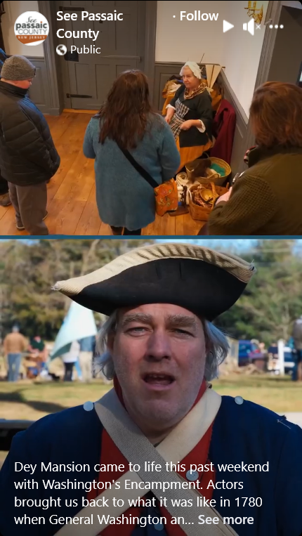 Spinning at Washington's Encampment, Dey Mansion, Feb. 2024